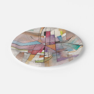 Assiettes En Carton CANTATA en TONALITÉ PASTELLEUSE Art Abstrait