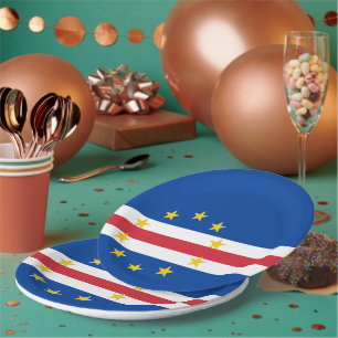 Assiettes En Carton Cap Verde flag