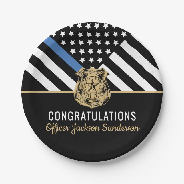 Assiettes En Carton Capitaine Sheriff de l'application de la loi de re (Devant)