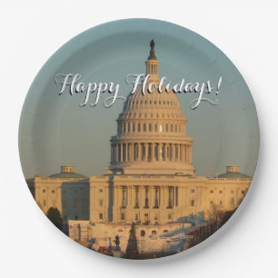 Assiettes En Carton Capitol à Noël Washington DC Holiday
