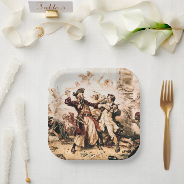 Assiettes En Carton Capture, Barbe noire pirate, Revenge de la reine A (Mariage)