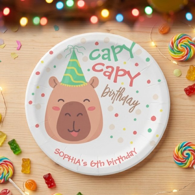Assiettes En Carton Capy capy capybara birthday (Créateur téléchargé)