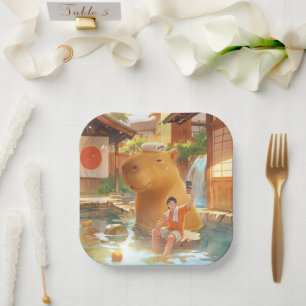 Assiettes En Carton Capybara géante - Illustration de source chaude