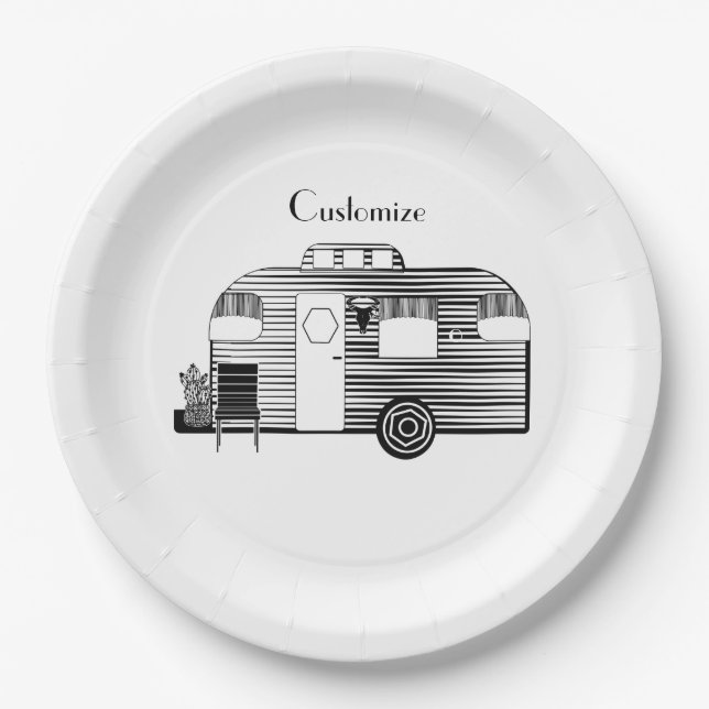 Assiettes En Carton Caravane Camper Traveller Thunder_Cove  (Devant)
