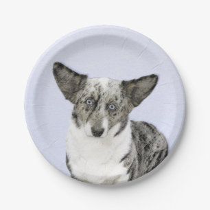 Assiettes En Carton Cardigan Welsh Corgi Peinture - Art Chien original