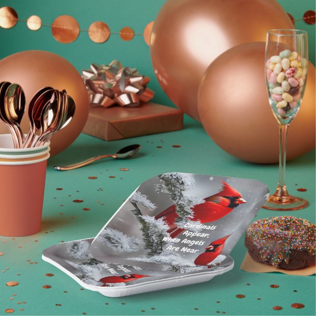 Assiettes En Carton Cardinal Aspect Angels près du souvenir (Multi)