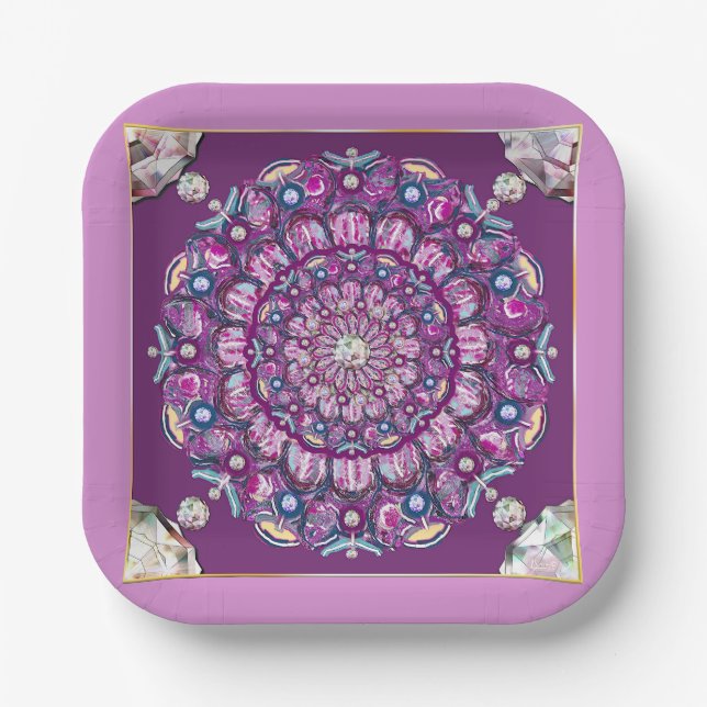 Assiettes En Carton Cardinal Red Rosace (Recto)