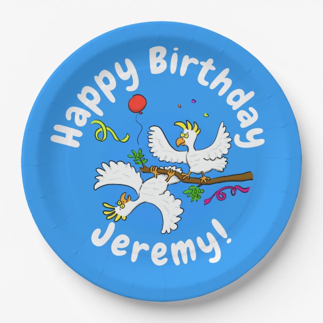 Assiettes En Carton Caricature amusante de la fête des oiseaux de cock (Devant)