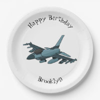 Caricature d'avion de chasse militaire