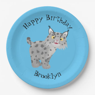 Assiettes En Carton Caricature de lynx de lynx de lynx