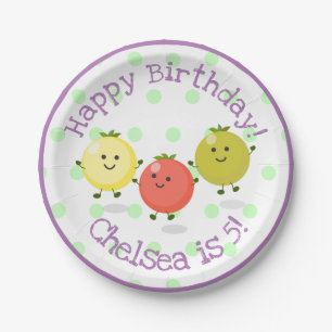 Assiettes En Carton Caricature des amis de tomates cerises mûres