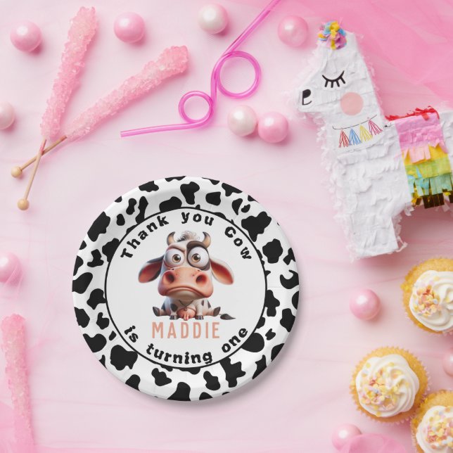 Assiettes En Carton Caricatures de la vache sainte Je suis une vilaine (Fête)