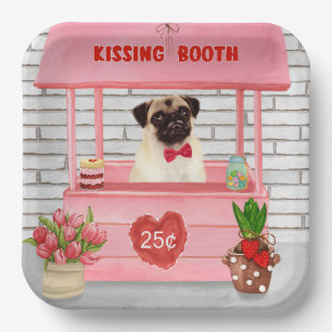 Assiettes En Carton Carlin Chien Valentine's Day Kissing Booth