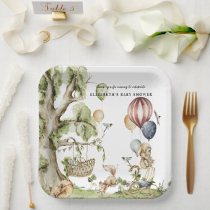 Assiettes En Carton Carnaval de cirque Baby shower forestier