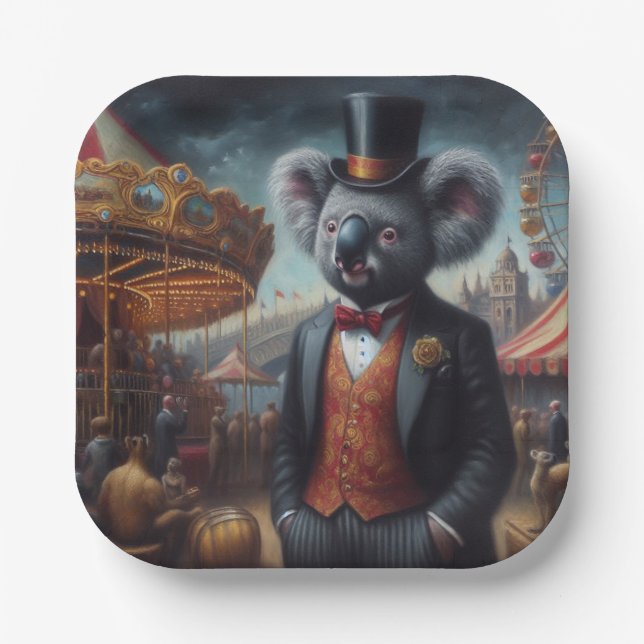 Assiettes En Carton Carnaval de Koala (Recto)