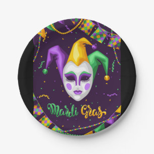 Assiettes En Carton Carnaval de Mardi Gras