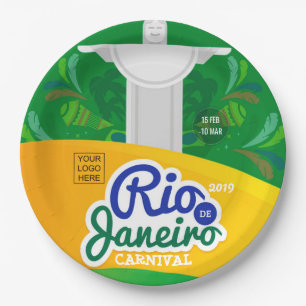 Assiettes En Carton Carnaval de Rio de Janeiro personnalisé ajouter le