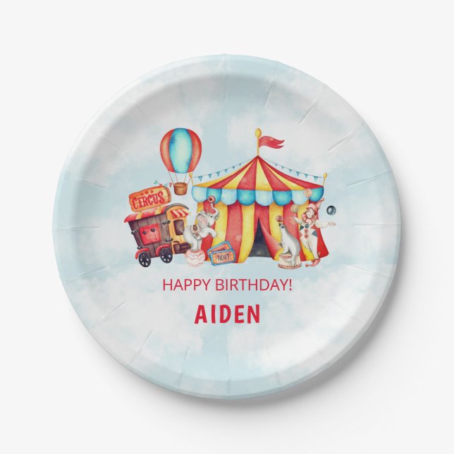 Assiettes En Carton Carnival Cirque Big Top Anniversaire (Devant)