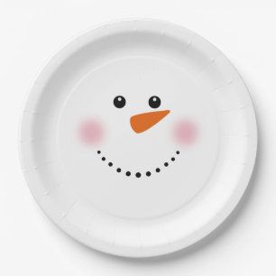 Assiettes En Carton Carotte mignonne Nez Snowman