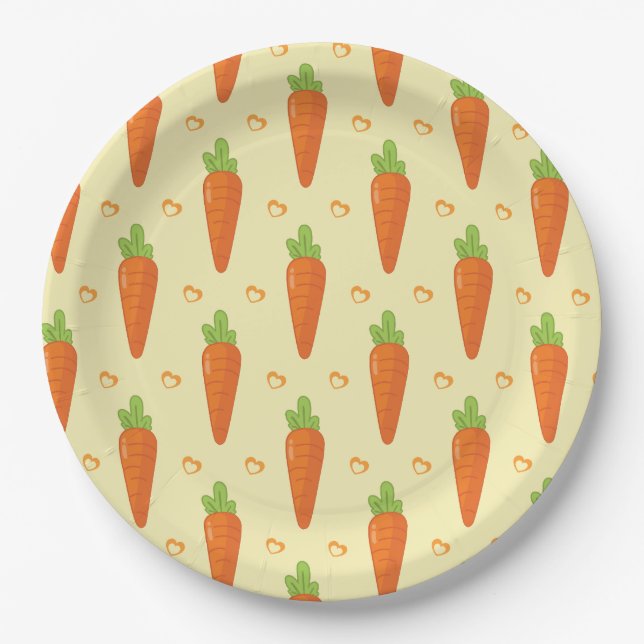 Assiettes En Carton Carottes (Devant)