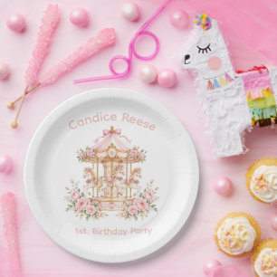 Assiettes En Carton Carousel Des Rêves Fête D'anniversaire D'une Fille