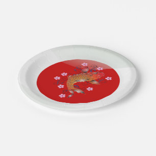 Assiettes En Carton carpe japonaise de koi