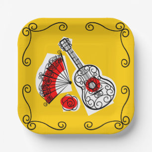 Assiettes En Carton Carré espagnol Souvenirs Corners