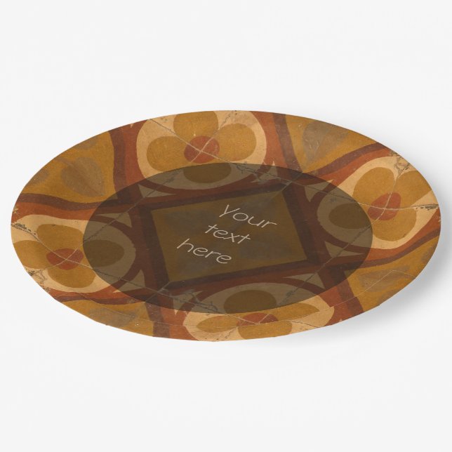 Assiettes En Carton Carreau de céramique traditionnel méditerranéen (Angle)