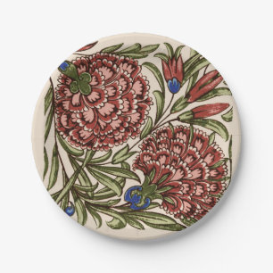 Assiettes En Carton Carreau de fleur d'œillet Art antique rustique De 