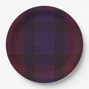 Assiettes En Carton Carreaux Confortables Bordeaux Marron Violet