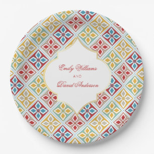 Assiettes En Carton Carreaux marocains Motif Arabesque