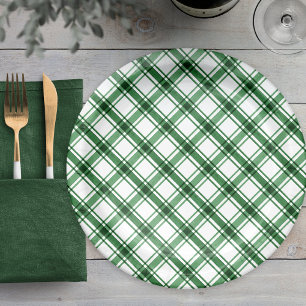 Assiettes En Carton Carreaux Verts