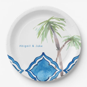 Assiettes En Carton Carrelage Bleu de Cobalt Méditerranée Carrelage Pe