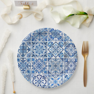 Assiettes En Carton Carrelage méditerranéen, Portugais, Azulejo, Majol
