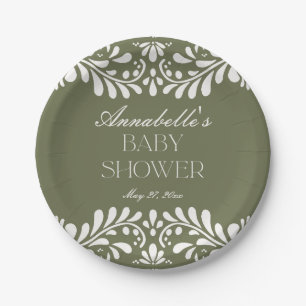 Assiettes En Carton Carrelage Talavera Vert Baby shower Fiesta espagno