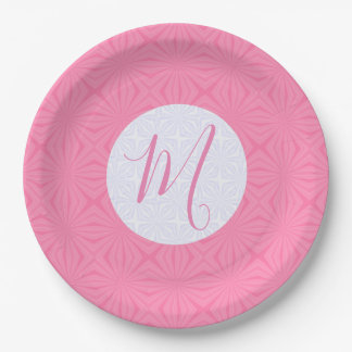 Assiettes En Carton Carrés ondulés rose clair Fête personnalisée