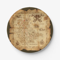 Carte au trésor vintage pour fête d'anniversaire d