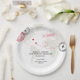 Assiettes En Carton Carte Beige Destination Mariage