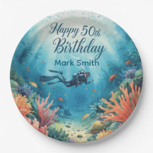 Carte d'anniversaire sous-marine pour les 50 ans d