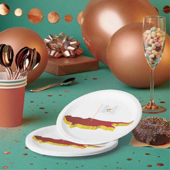 Assiettes En Carton Carte de Chypre (Créateur téléchargé)