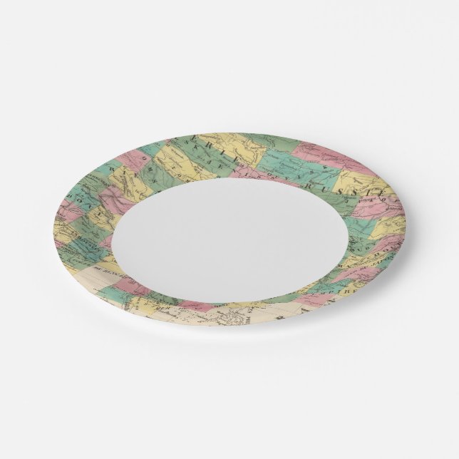 Assiettes En Carton Carte de l'Asie (Angle)