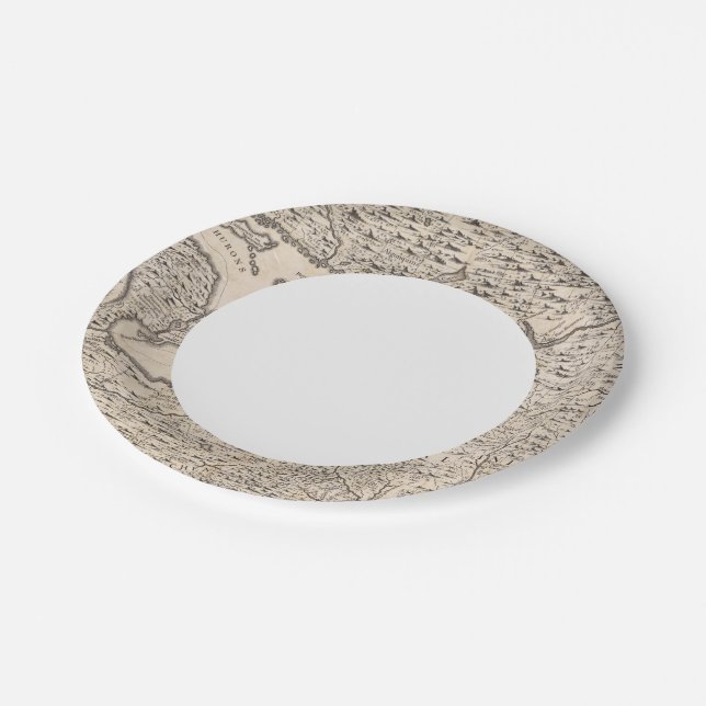 Assiettes En Carton Carte de l'Empire britannique en Amérique Feuille  (Angle)