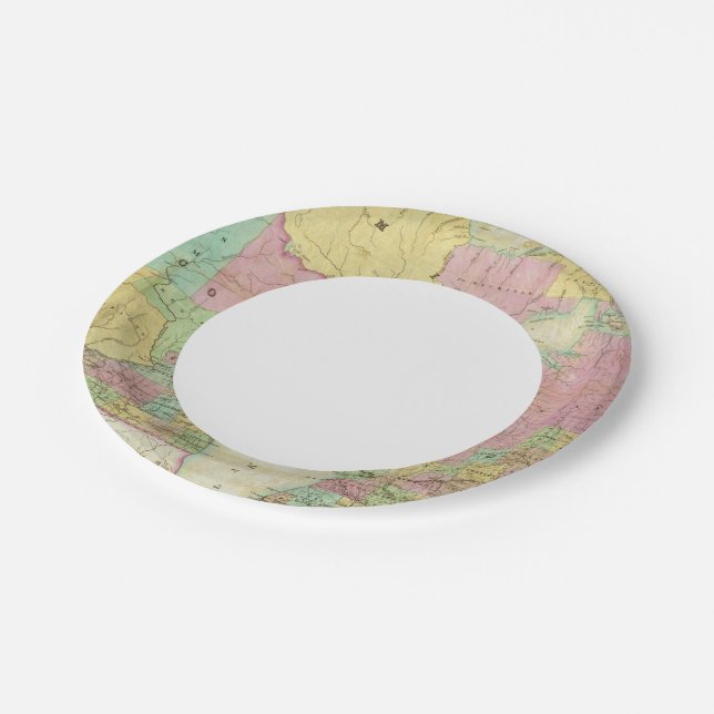 Assiettes En Carton Carte de l'État du Michigan (Angle)