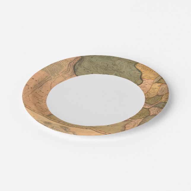 Assiettes En Carton Carte des États-Unis avec George Washington (Angle)