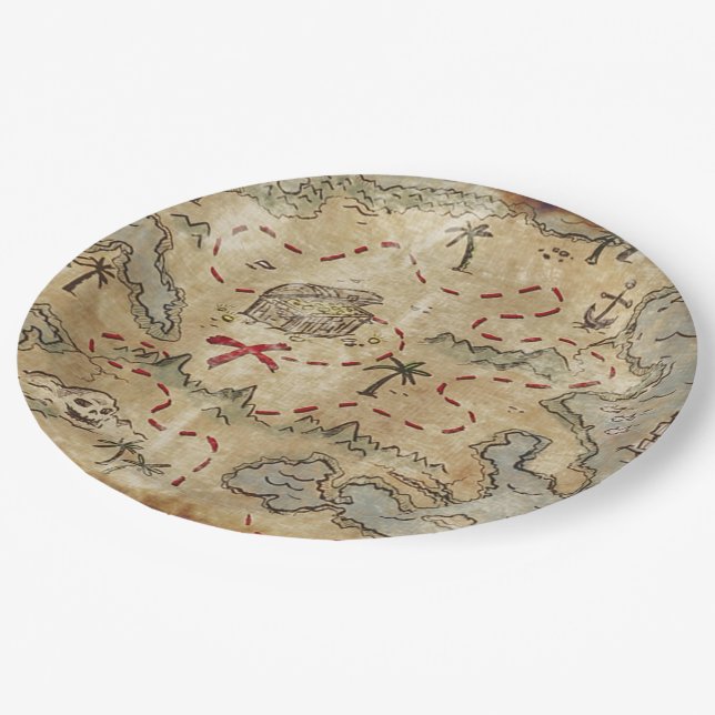 Assiettes En Carton Carte des trésors (Angle)