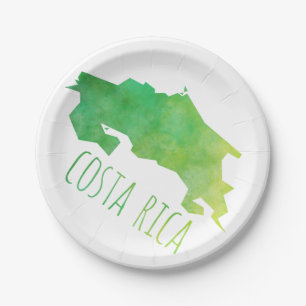 Assiettes En Carton Carte du Costa Rica