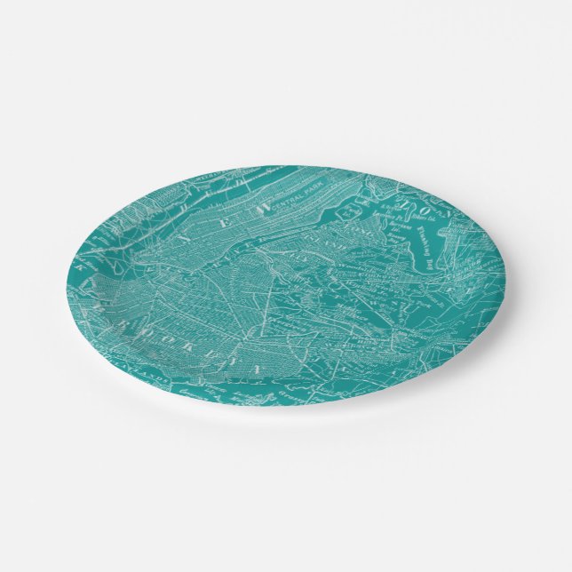 Assiettes En Carton Carte graphique de New York (Angle)