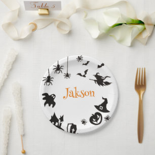 Assiettes En Carton Carte Halloween Nom Plaques papier - Personnel