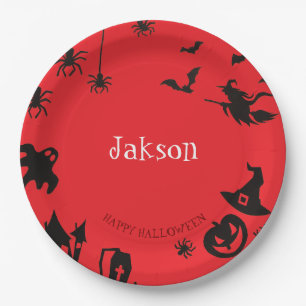 Assiettes En Carton Carte Halloween Nom Plaques papier - Personnel