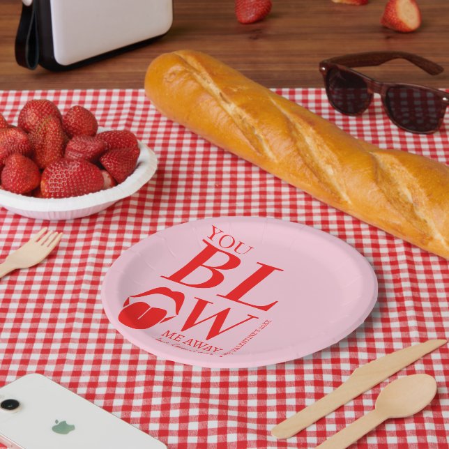 Assiettes En Carton Carte Jour des Valentines Rouge Rose (Pique-nique)